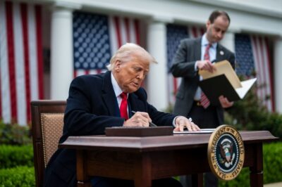 Trump Celebrates 100 Days of Chaos With Big Words and Bigger Tariffs