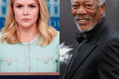 Karoline Leavitt was mercilessly lectured by Morgan Freeman on the topic of R@CIST and INEQU@LITY on live TV! When she tried to defend her point of view, Morgan Freeman responded with words so sharp and profound that it made her speechless. This tense moment left the audience “holding their breath” and caused a storm on social media with a series of heated debates!